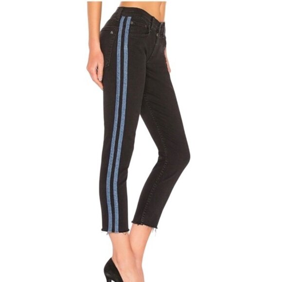 Rag & Bone Stone Black Ankle Dren Slim Boyfriend Jeans Frayed Hem Size 28 - Picture 4 of 12